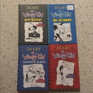 Set of 4 Diary of a wimpy kid books